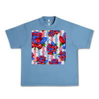 Pebble Blue patriotic roses Urban Heavy Tee - BundleAndBundleShop