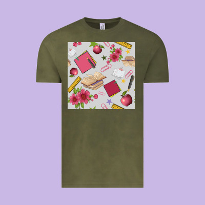 Back To School  Seamless Pattern Vintage Tee Designed By Bundleandbundleshop