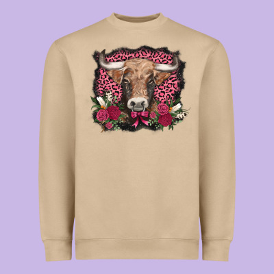 V.d. Cow And Roses Heavyweight Sweatshirt Designed By Adodesignshop