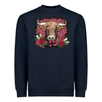 Navy v.d. cow and roses Heavyweight Sweatshirt - AdoDesignShop