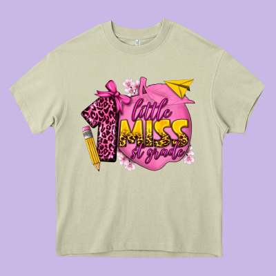 Little Miss 1st Grade Heavy Core Tee Designed By Texasbilliewilder