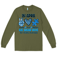 Army Green in april we wear blue Long Sleeve Tee - JahusDesignShop