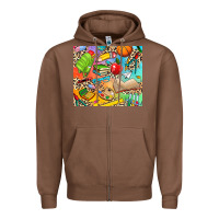 Chestnut school elements Zipper Hoodie - NancyCooperArtShop