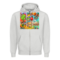 Dove Grey school elements Zipper Hoodie - NancyCooperArtShop
