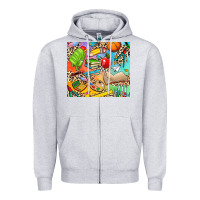 Heather Grey school elements Zipper Hoodie - NancyCooperArtShop