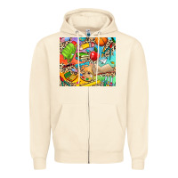Sandshell school elements Zipper Hoodie - NancyCooperArtShop