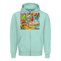 Seafoam school elements Zipper Hoodie - NancyCooperArtShop