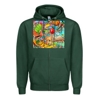 Sports Green school elements Zipper Hoodie - NancyCooperArtShop