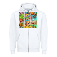 White school elements Zipper Hoodie - NancyCooperArtShop