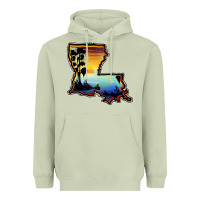 Matcha louisiana  sunset map Heavyweight Hoodie - BarkalooDesign