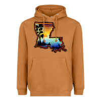 Meerkat louisiana  sunset map Heavyweight Hoodie - BarkalooDesign