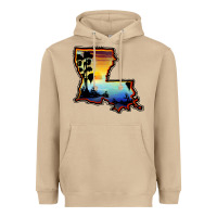 Mushroom louisiana  sunset map Heavyweight Hoodie - BarkalooDesign
