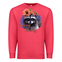 Cardinal Classy But a Little Thrashy Raccoon with Flowers Premium Sweatshirt - Bettercallsaul