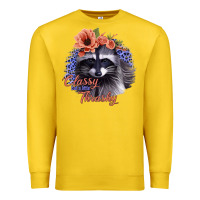 Lemon Classy But a Little Thrashy Raccoon with Flowers Premium Sweatshirt - Bettercallsaul