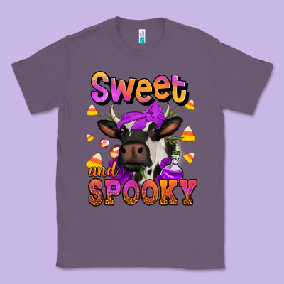 Sweet And Spooky Halloween Cow Classic Tee Designed By Jasminsmagicworld