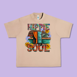 Hippie Soul With Caravan And Flowers Urban Heavy Tee Designed By Artiststas