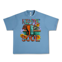 Pebble Blue hippie soul with caravan and flowers Urban Heavy Tee - Artiststas