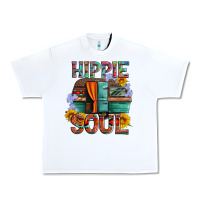 White hippie soul with caravan and flowers Urban Heavy Tee - Artiststas