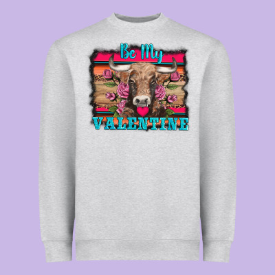 Be My Valentine With Cow Heavyweight Sweatshirt Designed By Adodesignshop