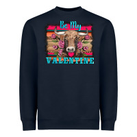 Navy be my valentine with cow Heavyweight Sweatshirt - AdoDesignShop