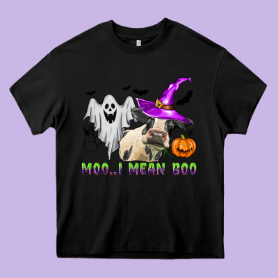 Moo I Mean Boo Heavy Core Tee Designed By Zillion Design Studio