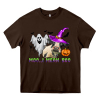 Chocolate Brown moo i mean boo Heavy Core Tee - Zillion Design Studio