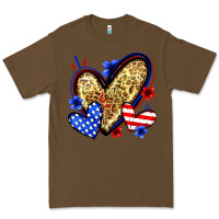 Cacao American flag heart leopard Premium Tee - Zillion Design Studio