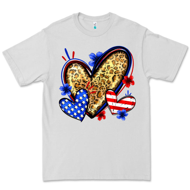 American Flag Heart Leopard Premium Tee by Zillion Design Studio | Teevron