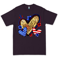 Plum American flag heart leopard Premium Tee - Zillion Design Studio