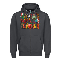 Smoke santas favorite teacher Zipper Hoodie - NancyCooperArtShop