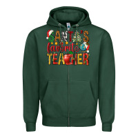Sports Green santas favorite teacher Zipper Hoodie - NancyCooperArtShop