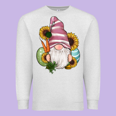 Easter Gnomes Egg Carrot Sunflowers Premium Sweatshirt Designed By Ranaportraitstore