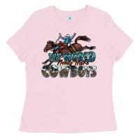 Bubblegum Pink the world needs more cowboys Ladies Tee - Zillion Design Studio
