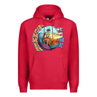 Cardinal summer time skeleton surfing Premium Hoodie - NancyCooperArtShop