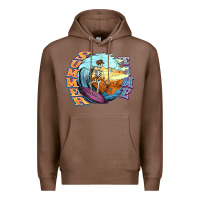 Chestnut summer time skeleton surfing Premium Hoodie - NancyCooperArtShop