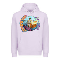 Lilac summer time skeleton surfing Premium Hoodie - NancyCooperArtShop