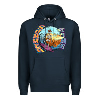 Navy summer time skeleton surfing Premium Hoodie - NancyCooperArtShop