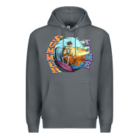 Rock summer time skeleton surfing Premium Hoodie - NancyCooperArtShop