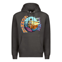 Smoke summer time skeleton surfing Premium Hoodie - NancyCooperArtShop
