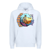 White summer time skeleton surfing Premium Hoodie - NancyCooperArtShop