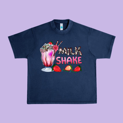 Milkshake With Strawberry Urban Heavy Tee Designed By Adodesignshop