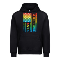Black Autism American Flag Urban Hoodie - CowGirlArtShop