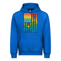 Cobalt Autism American Flag Urban Hoodie - CowGirlArtShop