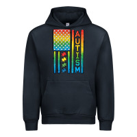 Navy Autism American Flag Urban Hoodie - CowGirlArtShop