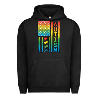 Pigment Black Autism American Flag Urban Hoodie - CowGirlArtShop