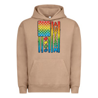 Pigment Burro Autism American Flag Urban Hoodie - CowGirlArtShop