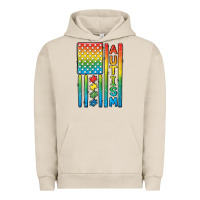 Pigment French Oak Autism American Flag Urban Hoodie - CowGirlArtShop