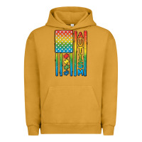 Pigment Peanut Butter Autism American Flag Urban Hoodie - CowGirlArtShop