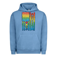 Pigment Pebble Blue Autism American Flag Urban Hoodie - CowGirlArtShop