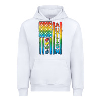 White Autism American Flag Urban Hoodie - CowGirlArtShop